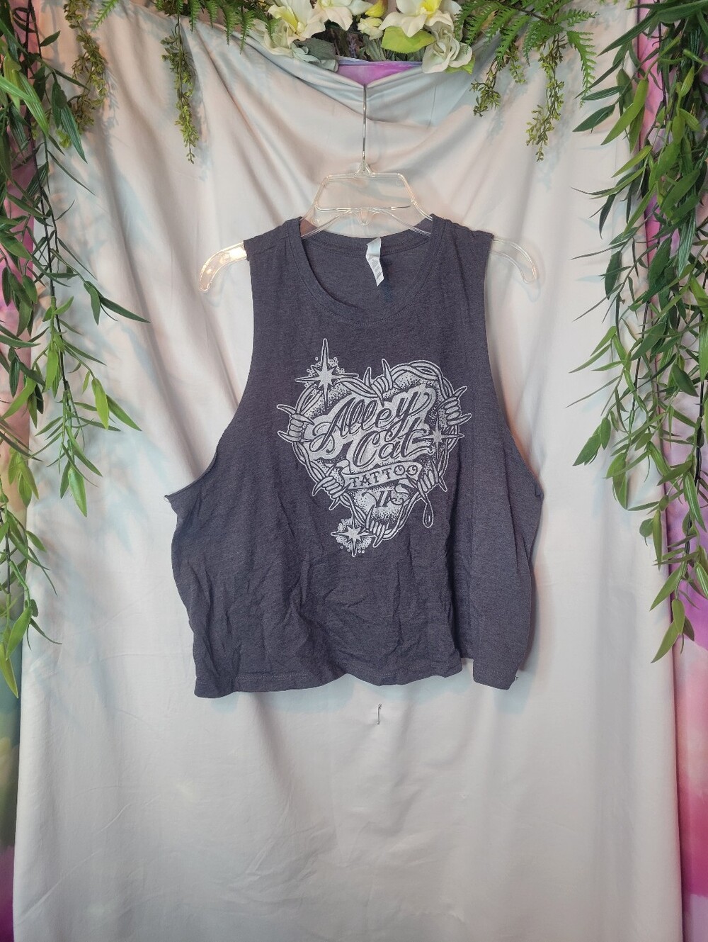 Alley Cat Tattoo Logo Merch Muscle Crop Top